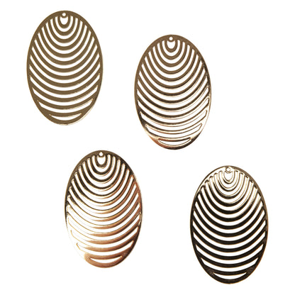 Brass Pendants - Ovals - Pkg/4