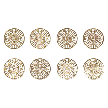 Brass Pendants - Aztec Round - Pkg/8