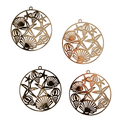 Brass Pendants - Ocean Theme - Pkg/4