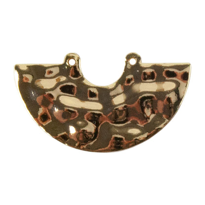 Brass Pendants - Half Round 18k Gold Plated - 