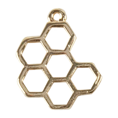 Brass Pendants - Honeycomb 18k Gold Plated - 