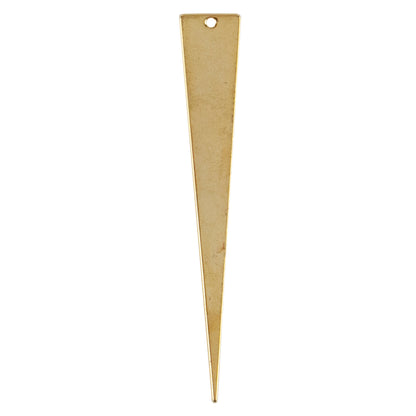 Brass Pendants - Long Triangle 18k Gold Plated - 