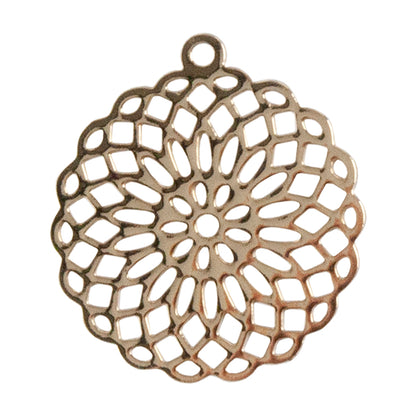 Brass Pendants - Spirograph Round -