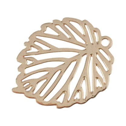 Brass Pendants - Etched Leaf Gold Plated - 