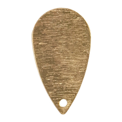 Brass Teardrop Stud Earring with Hole - 