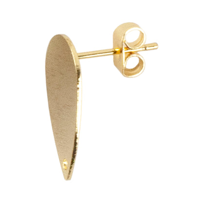 Brass Teardrop Stud Earring with Hole -