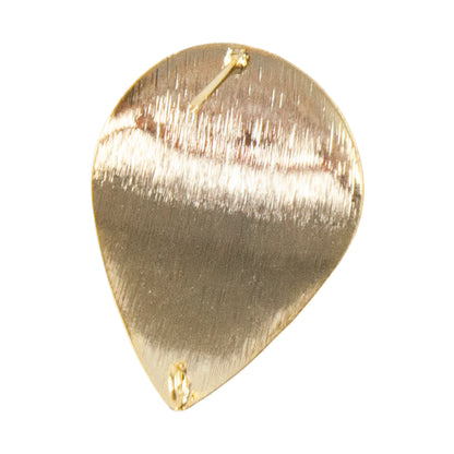 Brass Large Teardrop Stud Earring with Loop - 18k Gold Plated -
