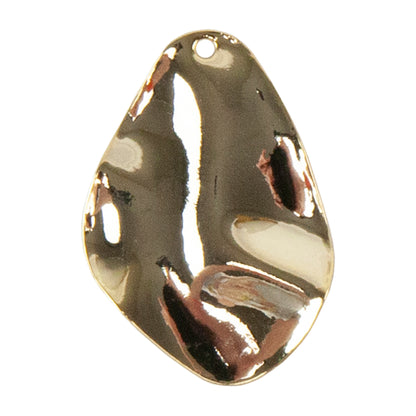 Brass Charm  - Wavy Nugget 18k Gold Plated - 