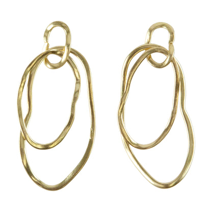 Brass Pendant - Double Drop Oval - Pkg/2
