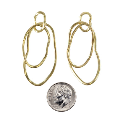 Brass Pendant - Double Drop Oval - Pkg/2 with dime