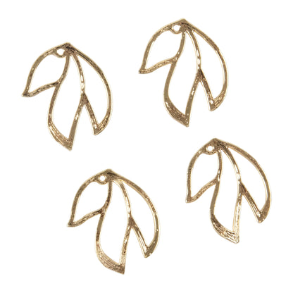 Brass Pendant - Little Leaf - Pkg/4