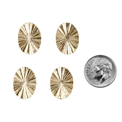 Brass Stud Finding - Oval Fan with Loop - Pkg/4 with dime
