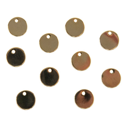 Brass Charm - Small Round 18k Gold Plated - Pkg/10
