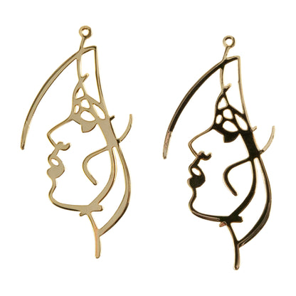Brass Pendants - Woman - 18k Gold Plated - Pkg/2