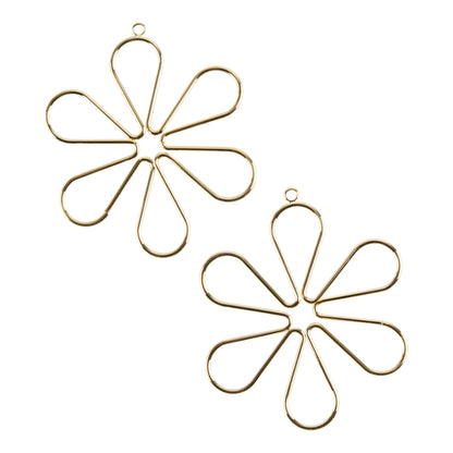 Brass Pendants - Flower - 18k Gold Plated - Pkg/2