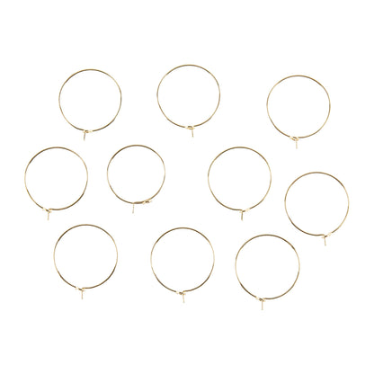 Brass Earring Hoop Wine Glass Charm Rings - Pkg/10