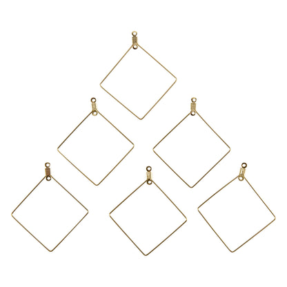 Stainless Steel Pendant - Rhombus - Golden Color -  Pkg/6