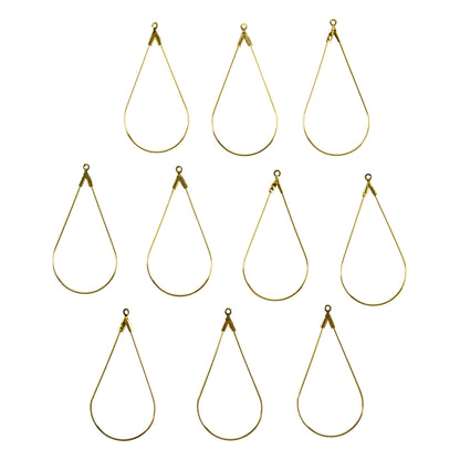 Brass Wire Pendants - Drop - Pkg/10