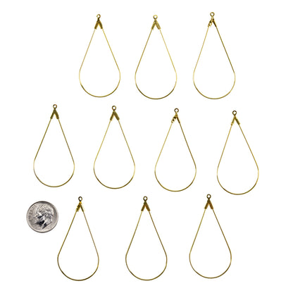 Brass Wire Pendants - Drop - Pkg/10 with dime