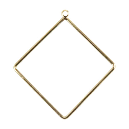 Brass Pendants - Rhombus - 18k Gold Plated -