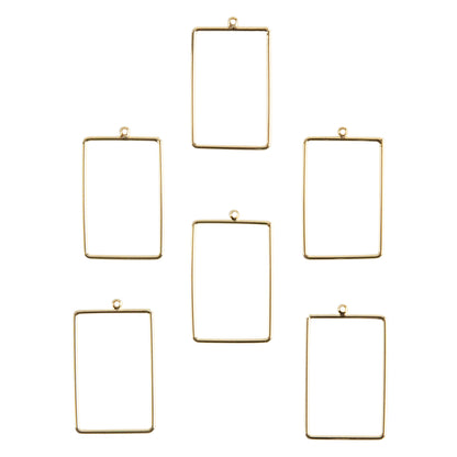 Brass Pendant - Rectangle - 18k Gold Plated - Pkg/6