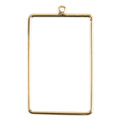 Brass Pendant - Rectangle - 18k Gold Plated - 