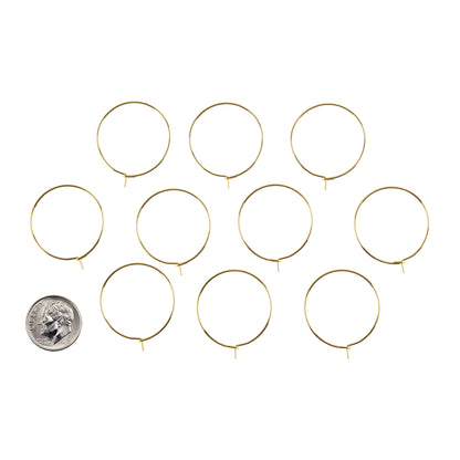 Stainless Steel Hoop Pendant / Wine Glass Charm - Circle - Pkg/10 with dime