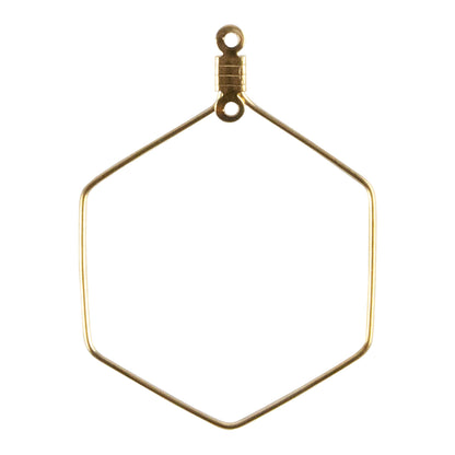 Stainless Steel Wire Hoop Pendants - Hexagon -