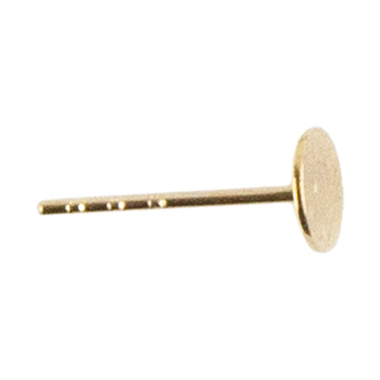 Brass Stud Earring Findings - Flat Round - 