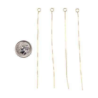 Brass Stud Ear Threads with Loop - Pkg/4 with dime