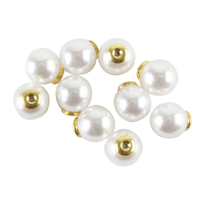 Pearl Ear Nuts with Golden Tone Brass Finding - Pkg/10