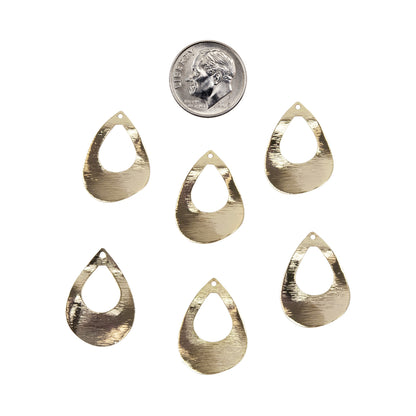 Brass Pendants - Teardrop - Pkg/6 with dime