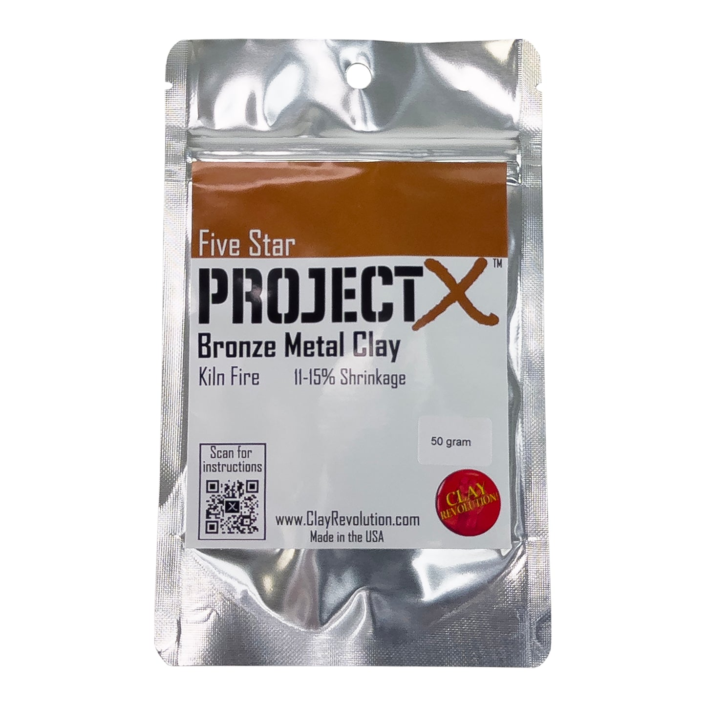 50gm package of Five Star Project X Bronze Clay