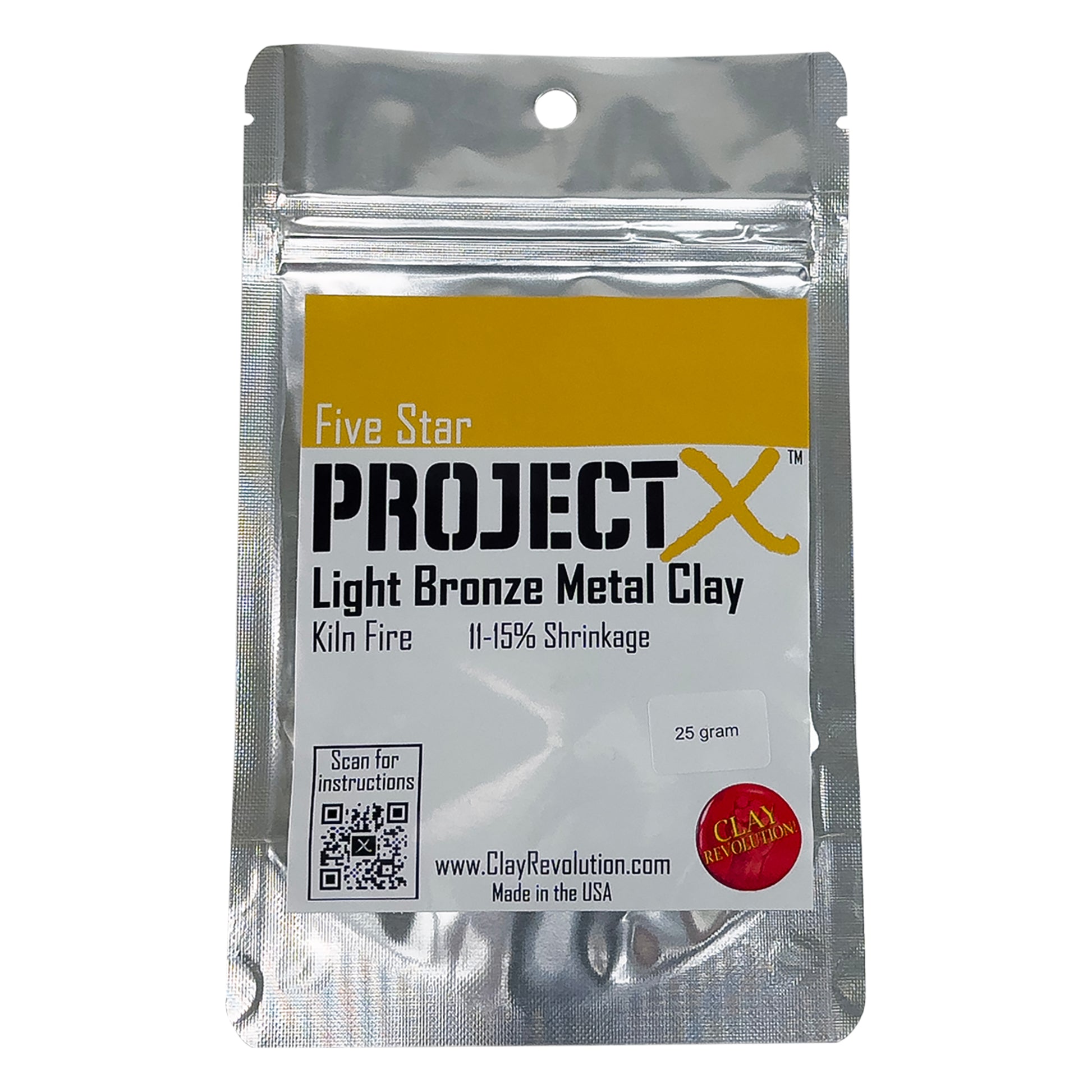 25gm package of Five Star Project X Light Bronze Clay