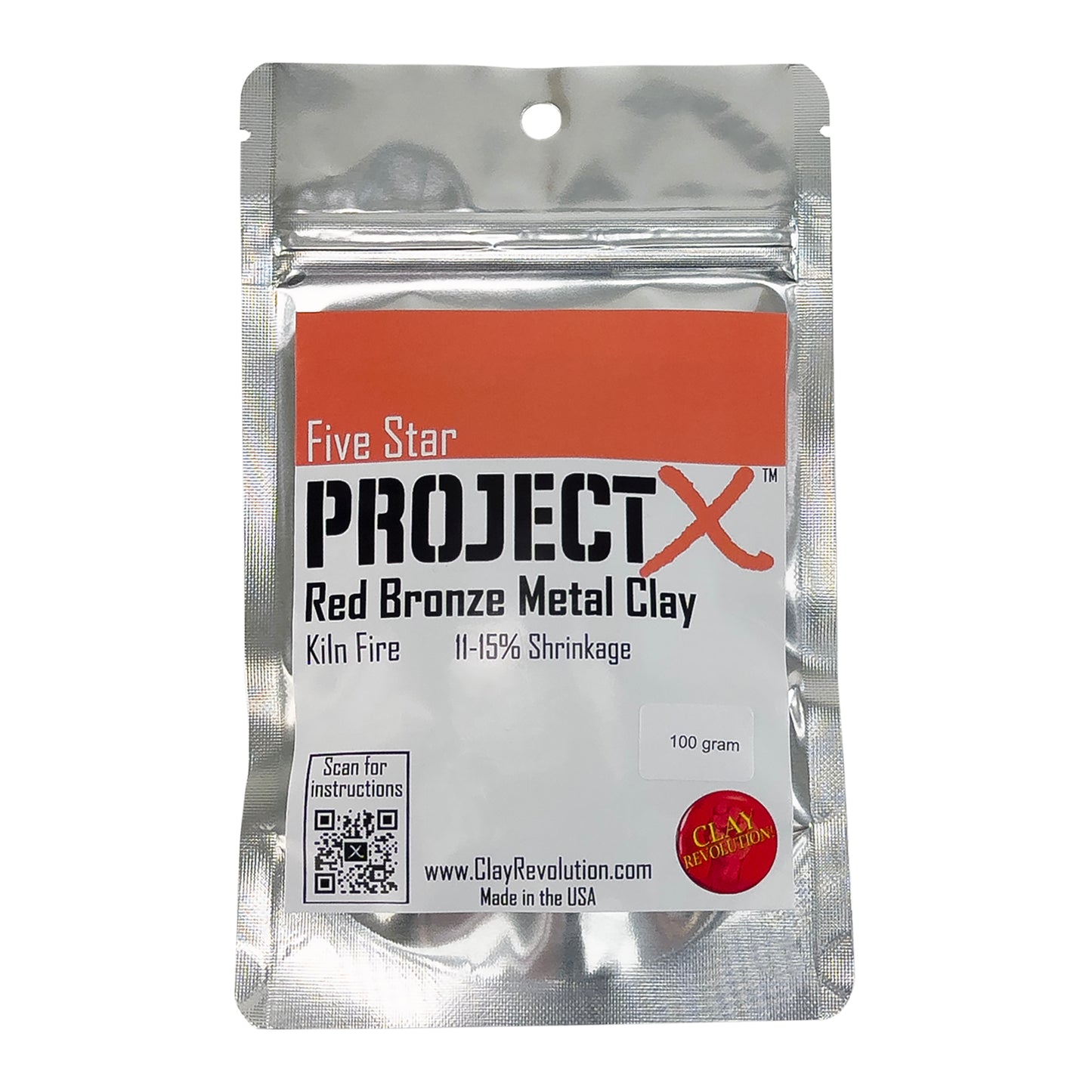 100gm package of Five Star Project X Red Bronze Clay