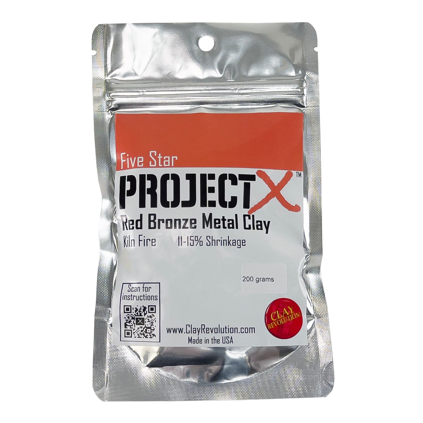 200gm package of Five Star Project X Red Bronze Clay