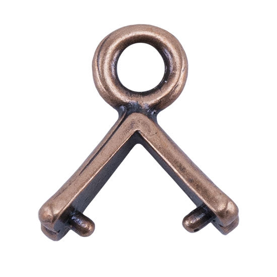 Copper Plate Pinch Bail - Triangle Pkg/3