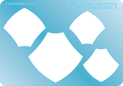 blue plastic Cindy Pope Template - New Shield A