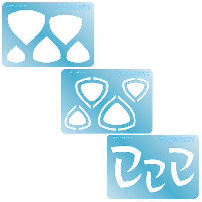 blue plastic Cindy Pope Template - Wide Drop set