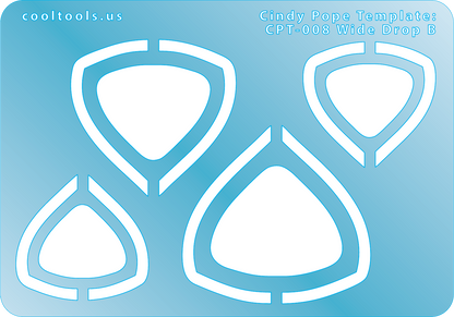 blue plastic Cindy Pope Template - Wide Drop B