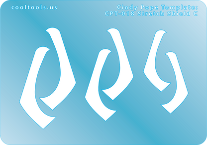 Blue plastic Cindy Pope Template - Stretch Shield  C