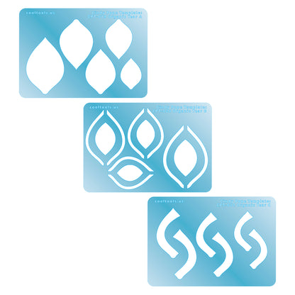 blue plastic Cindy Pope Template - Organic Tear set