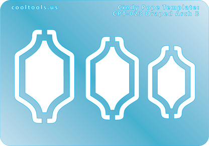 blue plastic Cindy Pope Template - Draped Arch B