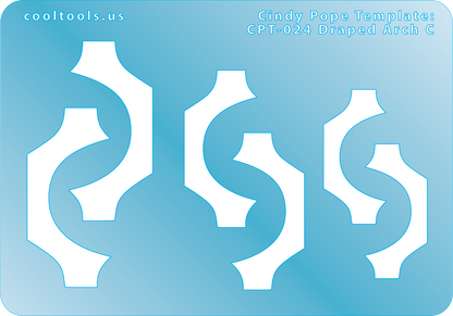 blue plastic Cindy Pope Template - Draped Arch C