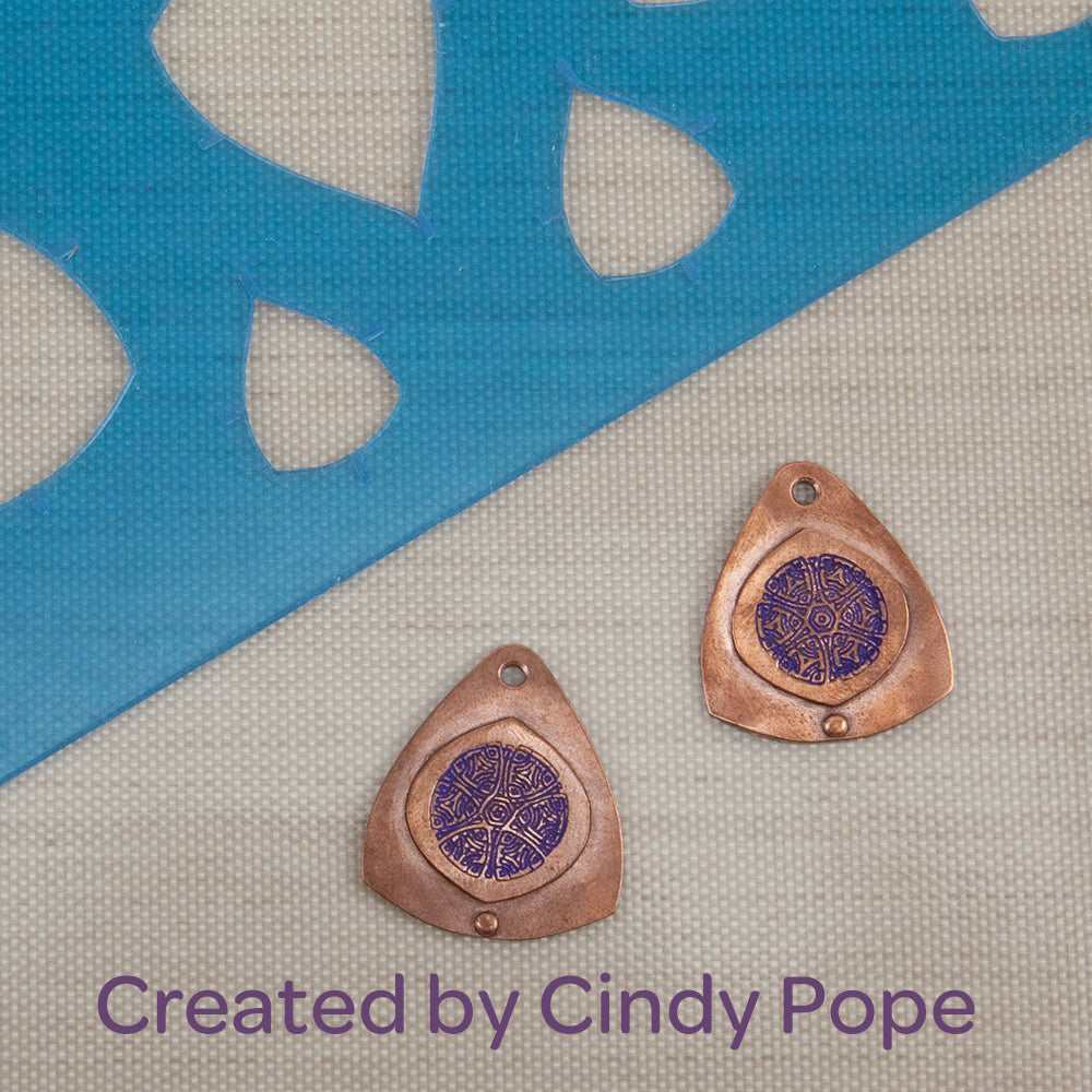 Cindy Pope Template - Graduated Shield samples in copper