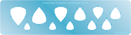 blue plastic Cindy Pope Template - Graduated Shield