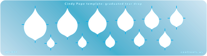 blue plastic Cindy Pope Template - Graduated Tear Drop