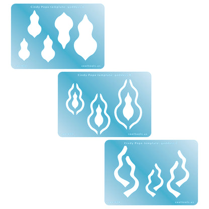 blue plastic Cindy Pope Template - Goddess set