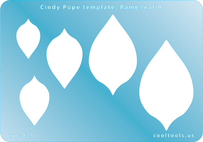 blue plastic Cindy Pope Template - Flame Leaf A
