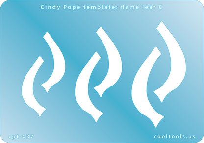 blue plastic Cindy Pope Template - Flame Leaf C